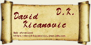 David Kićanović vizit kartica